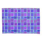 Purple Mosaic Squares Tile Pattern 枕カバー (正面左)
