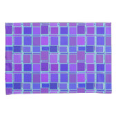 Purple Mosaic Squares Tile Pattern 枕カバー (正面右)