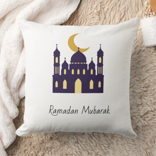    Purple Mosque & Crescent Moon Pillow  クッション (ブランケット)