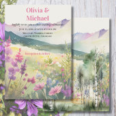 Purple Mountain Wildflowers Wedding Invitation 招待状