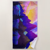 Purple mountains ビーチタオル (正面)