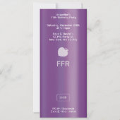 Purple MP3 Music Player II Birthday 招待状 (裏面)