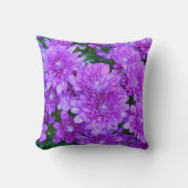 Purple Mums Throw Pillow クッション (正面)