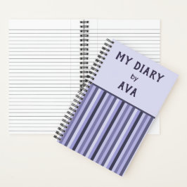Purple My Diary by Me ストライプの Journal ノートブック