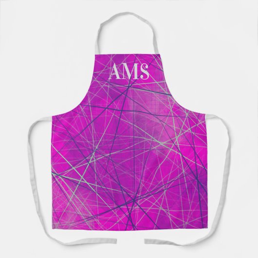 Purple n Pinkネットワークライン抽象芸術 エプロン (正面)