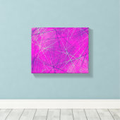 Purple n Pinkネットワークライン抽象芸術 キャンバスプリント (インサイチュ (ウッドフロア))