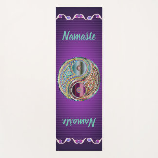 Purple & Namaste Yin Yang Jewel Toned Yoga Mat ヨガマット