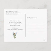 Purple Nativity Scene Christian Christmas シーズンポストカード (裏面)