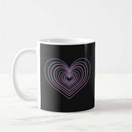 Purple Neon Heart Coffee Mug コーヒーマグカップ