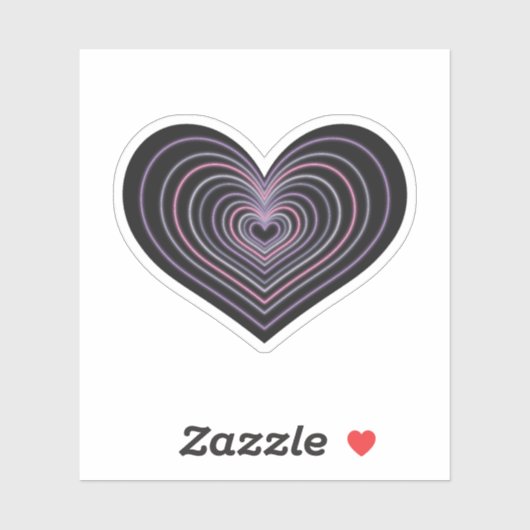 Purple Neon Heart Sticker シール (シート)