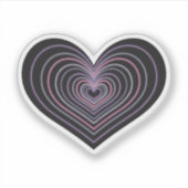 Purple Neon Heart Sticker シール (正面)