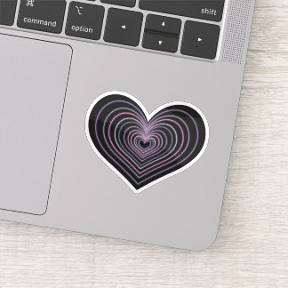 Purple Neon Heart Sticker シール