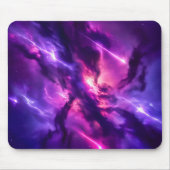 Purple Neon Nebula Gamer Space Setup マウスパッド (正面)