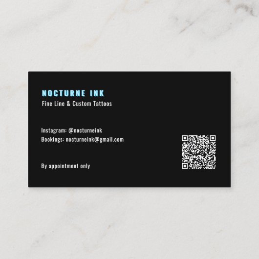 Purple Neon & Smoke Tattoo Artist QR Code 名刺 (裏面)