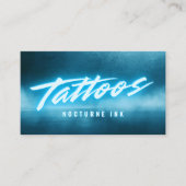 Purple Neon & Smoke Tattoo Artist QR Code 名刺 (正面)