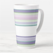 Purple, Neptune, sea green, and Lavender stripes カフェラテマグ (右アングル)