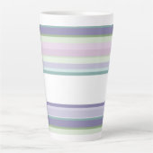 Purple, Neptune, sea green, and Lavender stripes カフェラテマグ (正面)