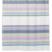 Purple, Neptune, sea green, and Lavender stripes シャワーカーテン (正面)
