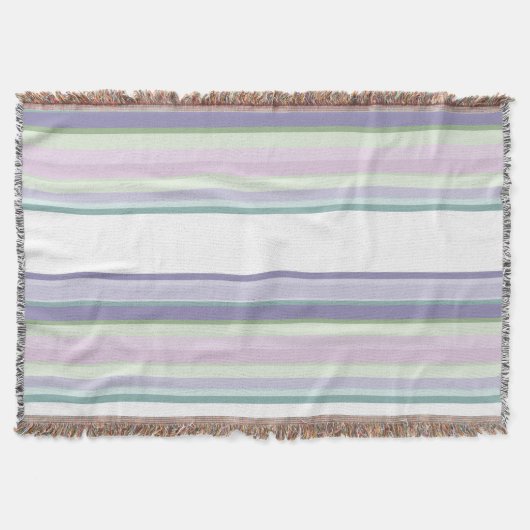Purple, Neptune, sea green, and Lavender stripes スローブランケット (正面)