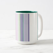 Purple, Neptune, sea green, and Lavender stripes ツートーンマグカップ (正面右)