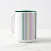 Purple, Neptune, sea green, and Lavender stripes ツートーンマグカップ (正面左)