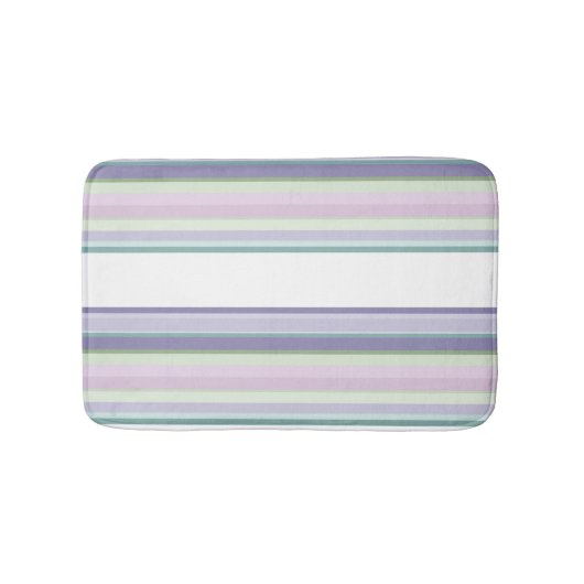 Purple, Neptune, sea green, and Lavender stripes バスマット (正面)