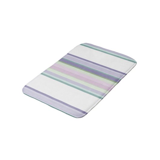 Purple, Neptune, sea green, and Lavender stripes バスマット (アングル)