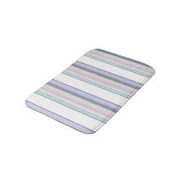 Purple, Neptune, sea green, and Lavender stripes バスマット