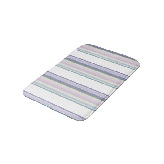 Purple, Neptune, sea green, and Lavender stripes バスマット (アングル)