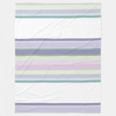 Purple, Neptune, sea green, and Lavender stripes フリースブランケット (正面)