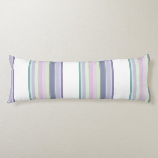 Purple, Neptune, sea green, and Lavender stripes ボディピロー (正面)