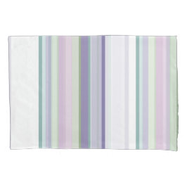 Purple, Neptune, sea green, and Lavender stripes 枕カバー