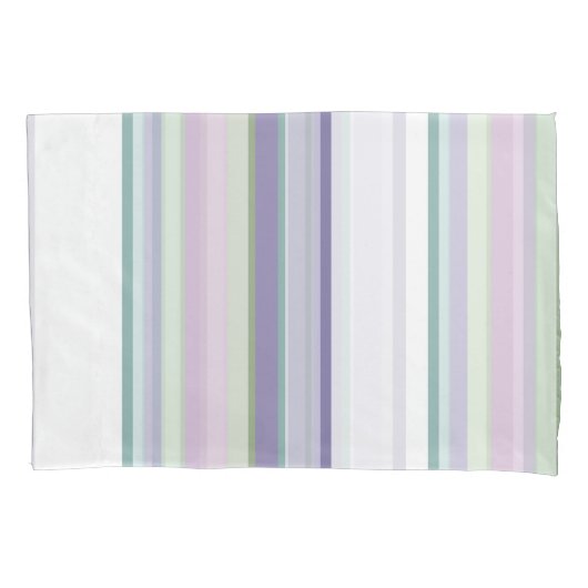 Purple, Neptune, sea green, and Lavender stripes 枕カバー (正面)