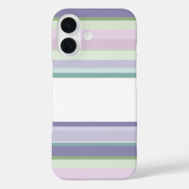 Purple, Neptune, sea green, and Lavender stripes iPhone 16ケース