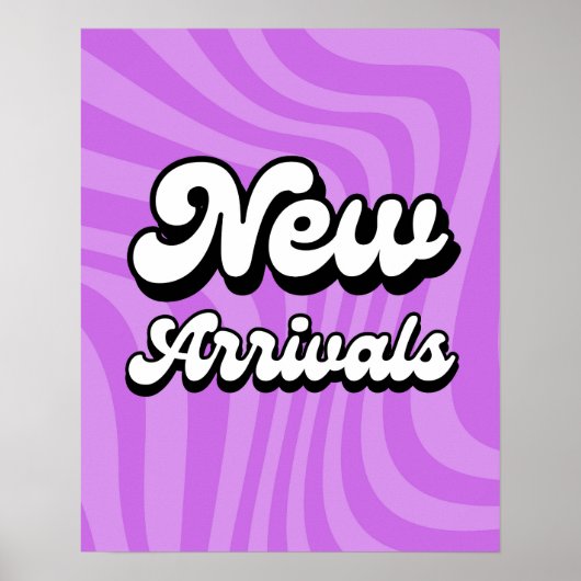 Purple New Arrivals Sign for Retail Stores ポスター (正面)