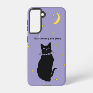 Purple Night Sky Cat Samsung Galaxy Phone Case S21ケース