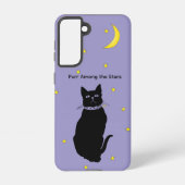 Purple Night Sky Cat Samsung Galaxy Phone Case Samsung Galaxyケース (裏面)