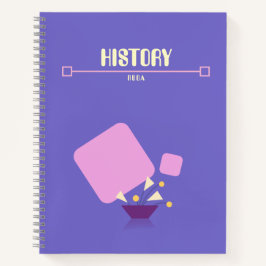 Purple Notebook with yellow geometric flowers  ノートブック