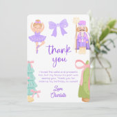 Purple Nutcracker Birthday Photo Thank You Card 招待状 (スタンド正面)