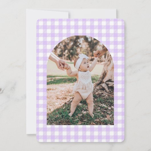 Purple Nutcracker Birthday Photo Thank You Card 招待状 (裏面)