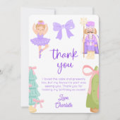 Purple Nutcracker Birthday Photo Thank You Card 招待状 (正面)