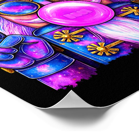 Purple Nutcracker Blowing Bubble Gum Cute Christma ポスター (角)