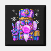 Purple Nutcracker Blowing Bubble Gum Cute Christma マグネット (正面)
