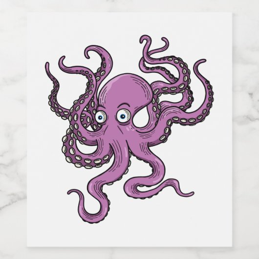 Purple Octopus ワインラベル (シングルラベル)