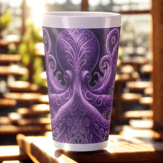 Purple Octopus Victorian Steampunk Kraken  カフェラテマグ