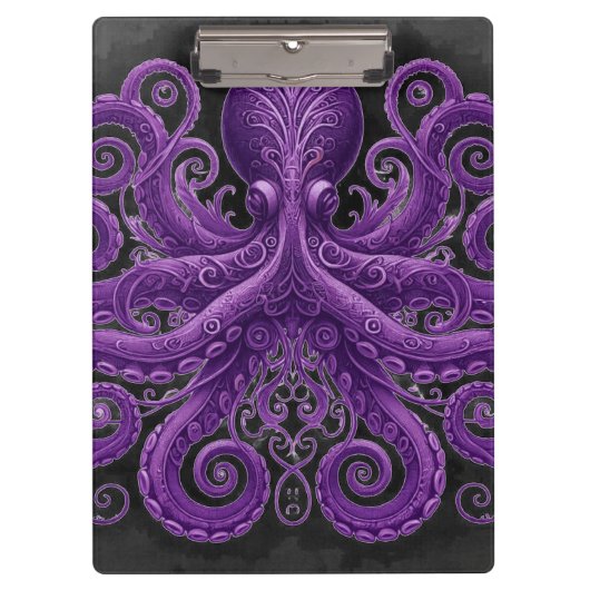 Purple Octopus Victorian Steampunk Kraken  クリップボード (正面)