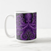 Purple Octopus Victorian Steampunk Kraken  コーヒーマグカップ (左)