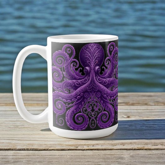 Purple Octopus Victorian Steampunk Kraken  コーヒーマグカップ