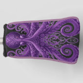 Purple Octopus Victorian Steampunk Kraken ゴルフヘッドカバー (正面)