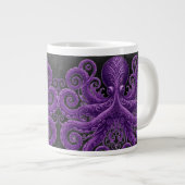 Purple Octopus Victorian Steampunk Kraken ジャンボコーヒーマグカップ (正面右)